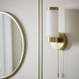 Argos Home Aspley opal glass wall light brass finish - British product