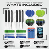 Winmau Cadet 19g steel darts set with flights - British product