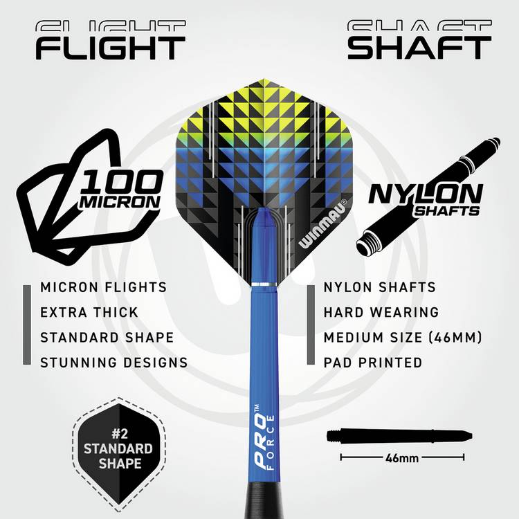 Winmau Cadet 19g steel darts set with flights - British product