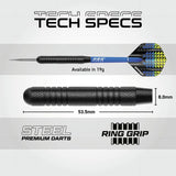 Winmau Cadet 19g steel darts set with flights - British product
