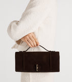 Malone Souliers suede May clutch bag, imported from the UK