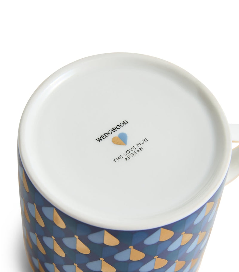 Wedgwood bone china LOVE mug with heart motif, imported from the UK