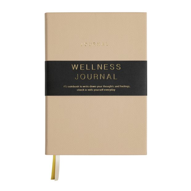 Habitat A5 Wellness Journal with champagne faux leather cover (British brand)