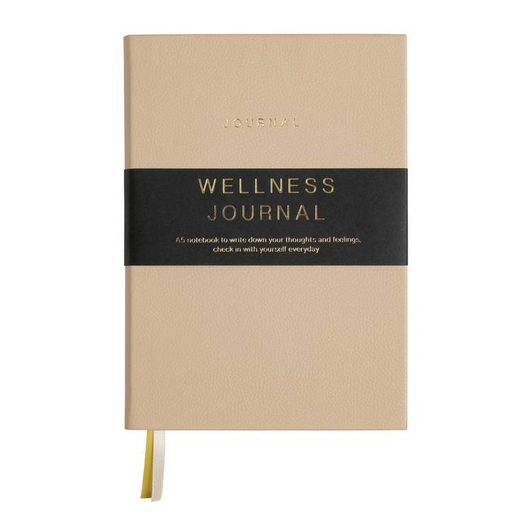 Habitat A5 Wellness Journal with champagne faux leather cover (British brand)