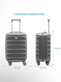 Flight Knight charcoal cabin suitcase 55x35x25cm, UK version