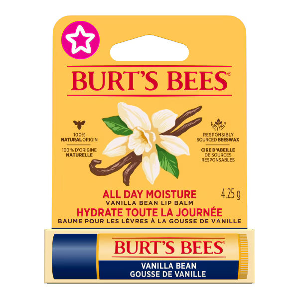 Burt's Bees natural vanilla lip balm 4.25g imported from the UK