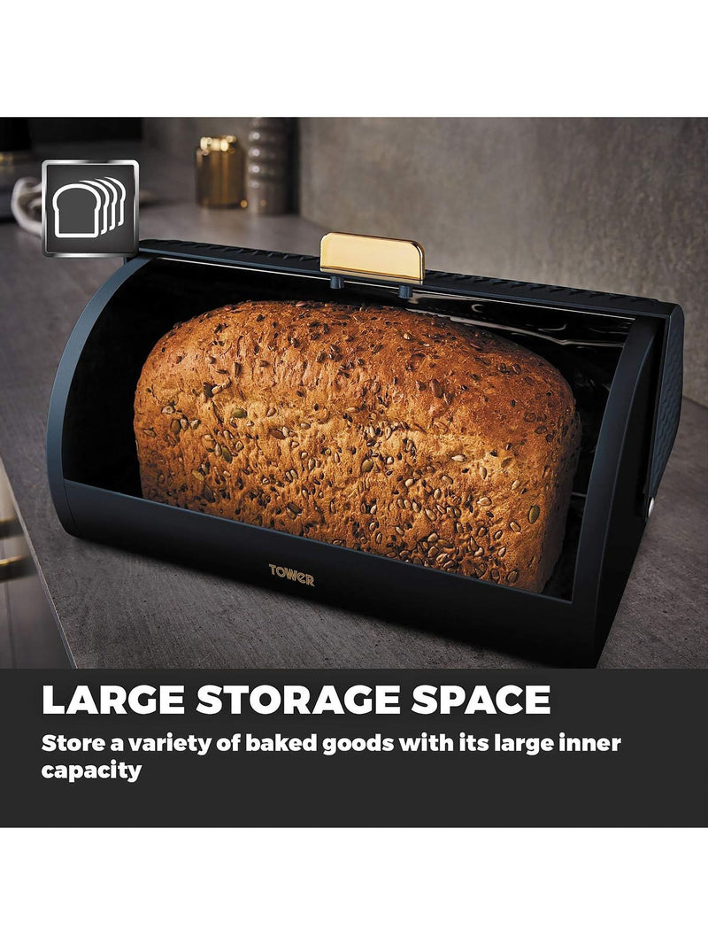 Tower Empire bread bin blue roll top lid, UK version