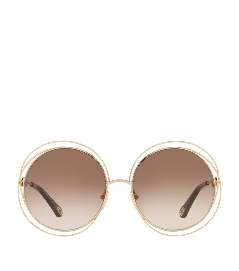 Chloé Carlina round sunglasses with gradient lenses - British product