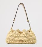 Jimmy Choo medium cinch raffia beaded bucket bag - British product