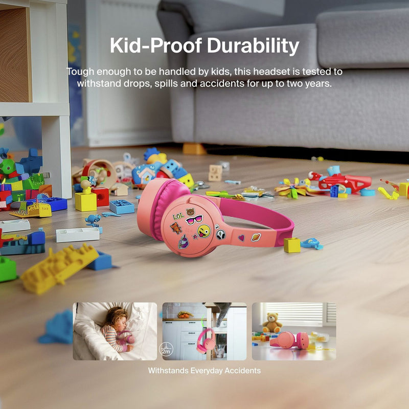 Belkin kids wireless headphones pink - British product