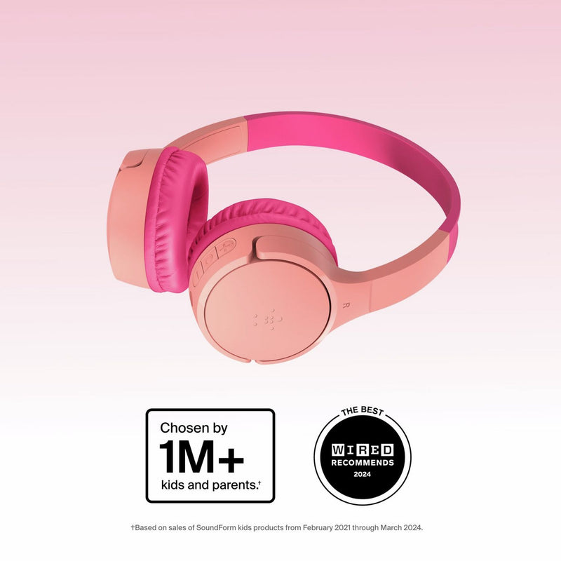 Belkin kids wireless headphones pink - British product