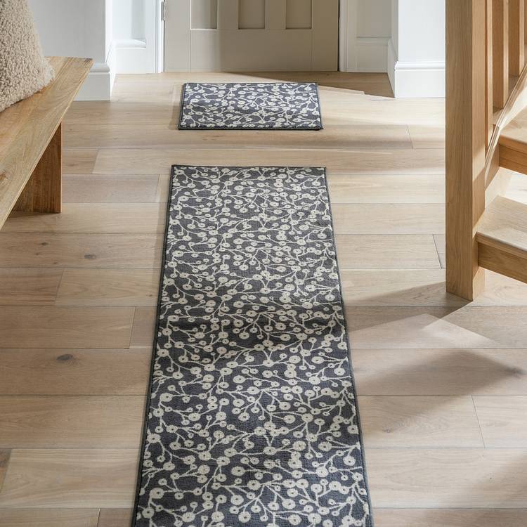 Argos Home floral black runner and mat set 180x57cm, UK version