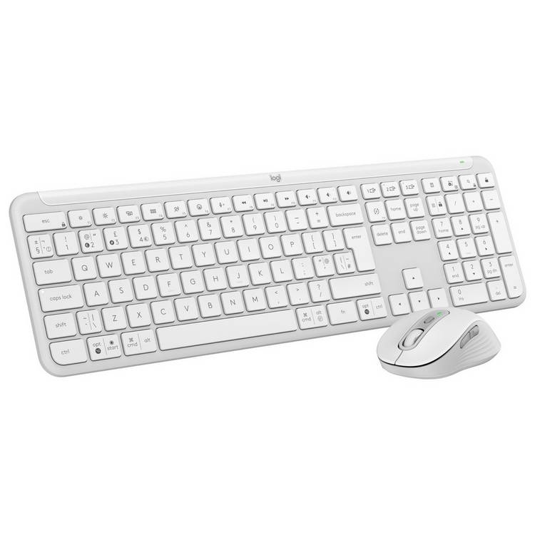 Logitech MK950 Signature Slim keyboard and mouse off white (British brand)