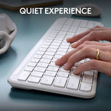 Logitech MK950 Signature Slim keyboard and mouse off white (British brand)