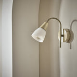 Argos Home Curico glass wall light brass and white, UK version
