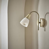 Argos Argos Home Curico Glass Wall Light - Brass & White- Buy online at McGrocer