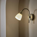 Argos Home Curico glass wall light brass and white, UK version