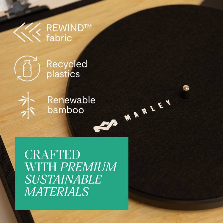 House of Marley Revolution belt-drive turntable bamboo finish, imported from the UK