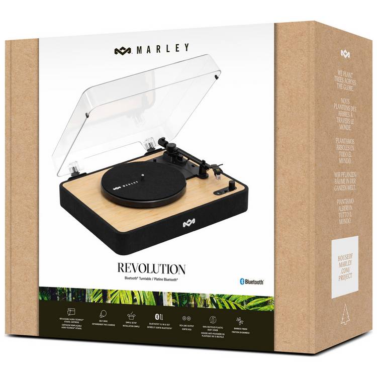 House of Marley Revolution belt-drive turntable bamboo finish, imported from the UK