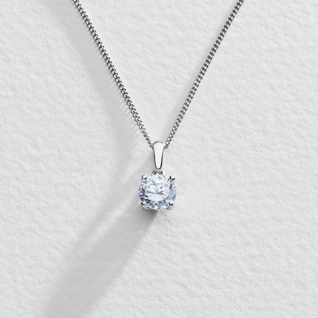 Revere sterling silver cubic zirconia pendant necklace, UK version