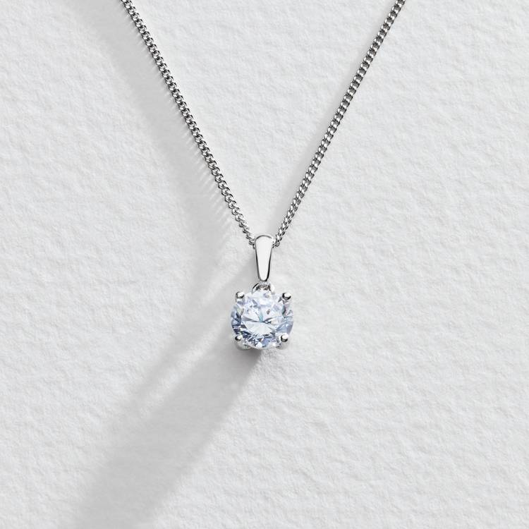 Revere sterling silver cubic zirconia pendant necklace, UK version