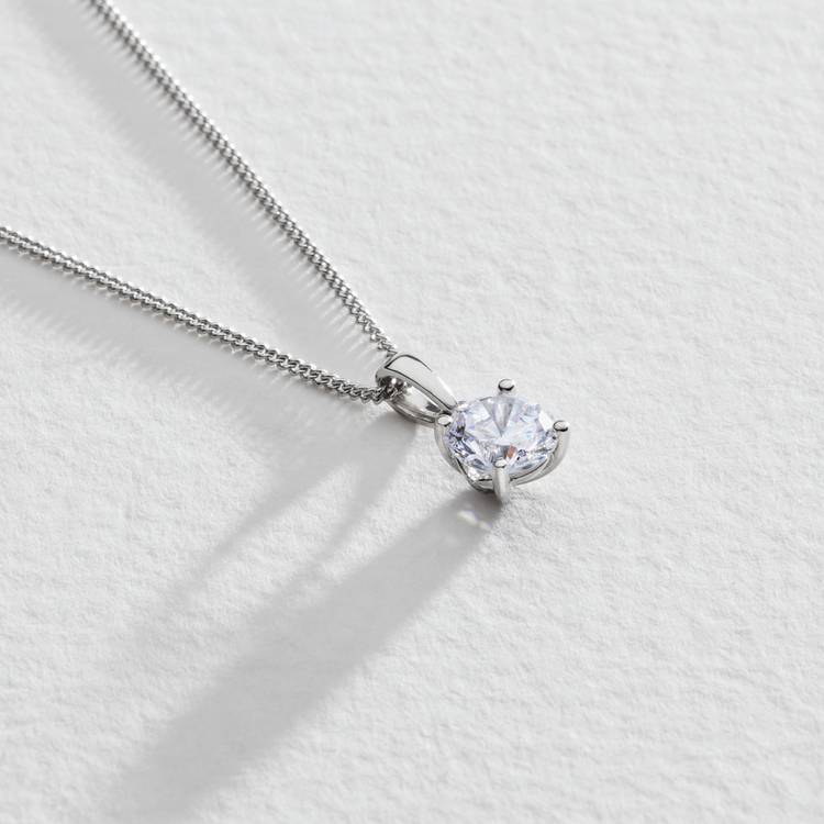 Revere sterling silver cubic zirconia pendant necklace, UK version