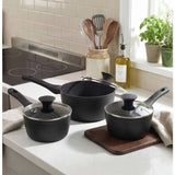 Salter 3-piece saucepan set with thermo collar, UK version