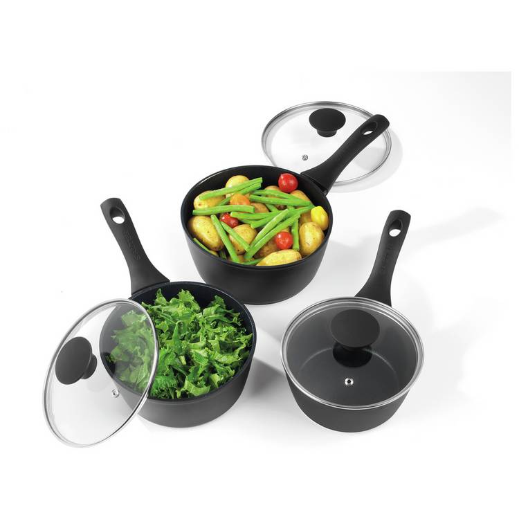 Salter 3-piece saucepan set with thermo collar, UK version