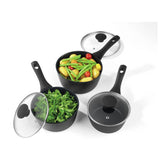 Salter 3-piece saucepan set with thermo collar, UK version