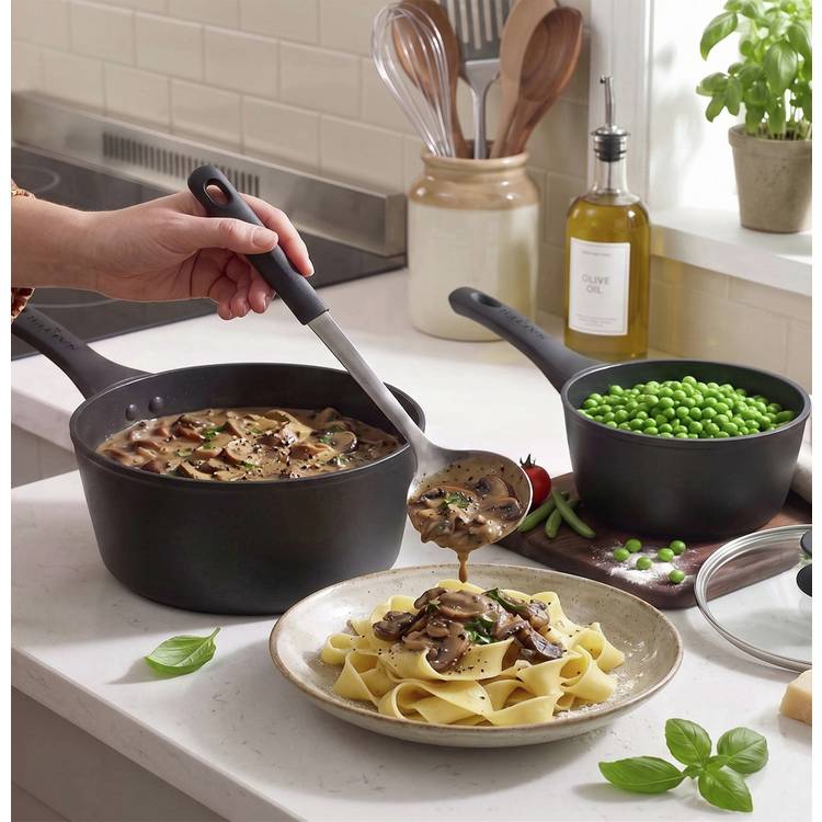 Salter 3-piece saucepan set with thermo collar, UK version