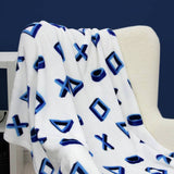 Sony PlayStation fleece throw blue and white 150x100cm, UK version
