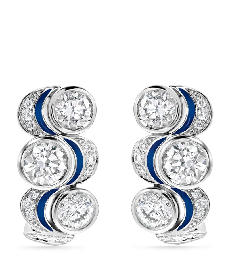 Boodles platinum diamond moon earrings (British brand)