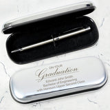 Personalised graduation ballpoint pen black 14 cm (British brand)