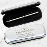 Personalised graduation ballpoint pen black 14 cm (British brand)