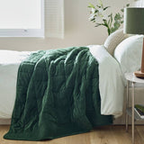 Argos Habitat Velvet Quilted Bedspread Green 200x220cm- Buy online at McGrocer