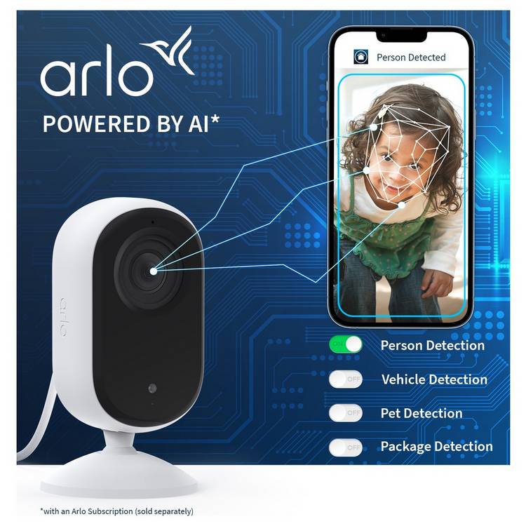 Arlo Essential 2K indoor security camera pack of 2, UK version