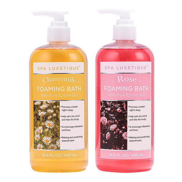 Livingandhome Foaming Bath Set Rose and Chamomile 2pc, UK version