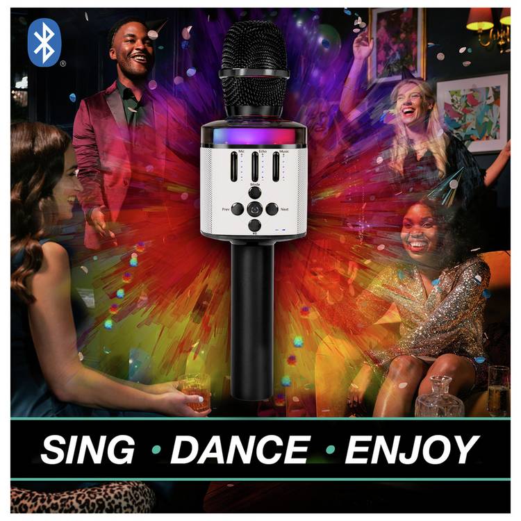 Easy Karaoke wireless microphone with speaker - black, imported from the UK