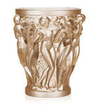 Lalique Bacchantes gold lustre crystal vase 24cm, imported from the UK