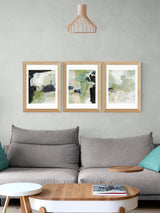 Next East End Prints Set of 3 Green Abstract Wall Art Prints by Dan Hobday- Buy online at McGrocer