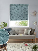 Next MissPrint Blue Green Frontier Made to Measure Roller Blinds- Buy online at McGrocer