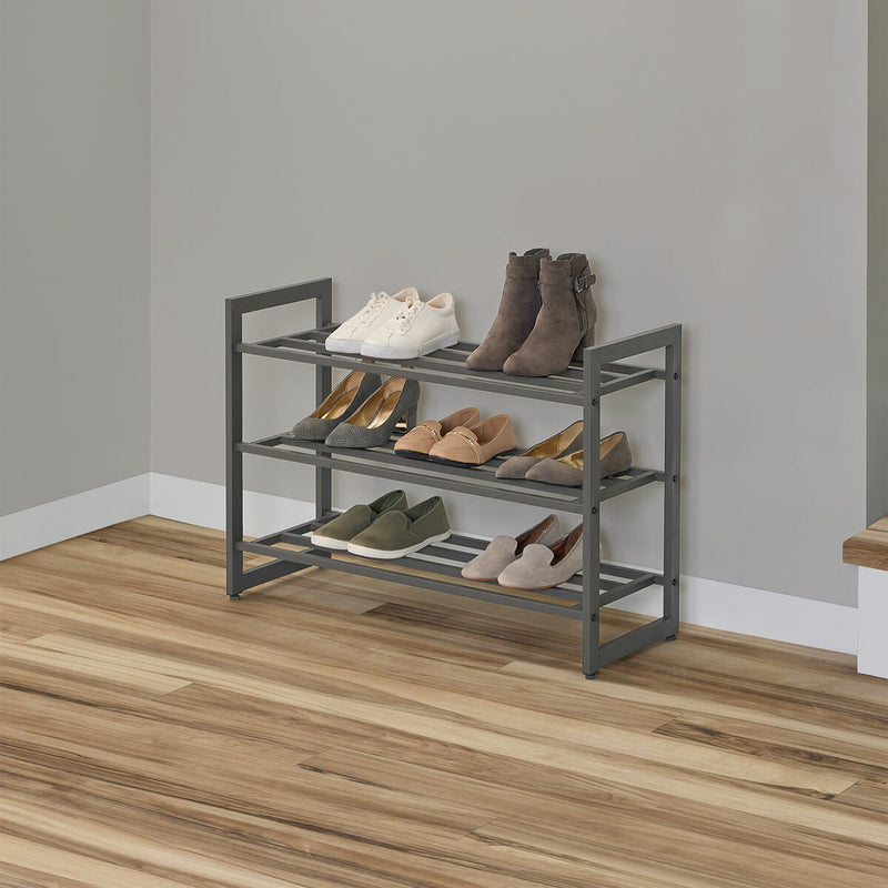 Neatfreak 3 tier shoe storage rack charcoal grey, imported from the UK