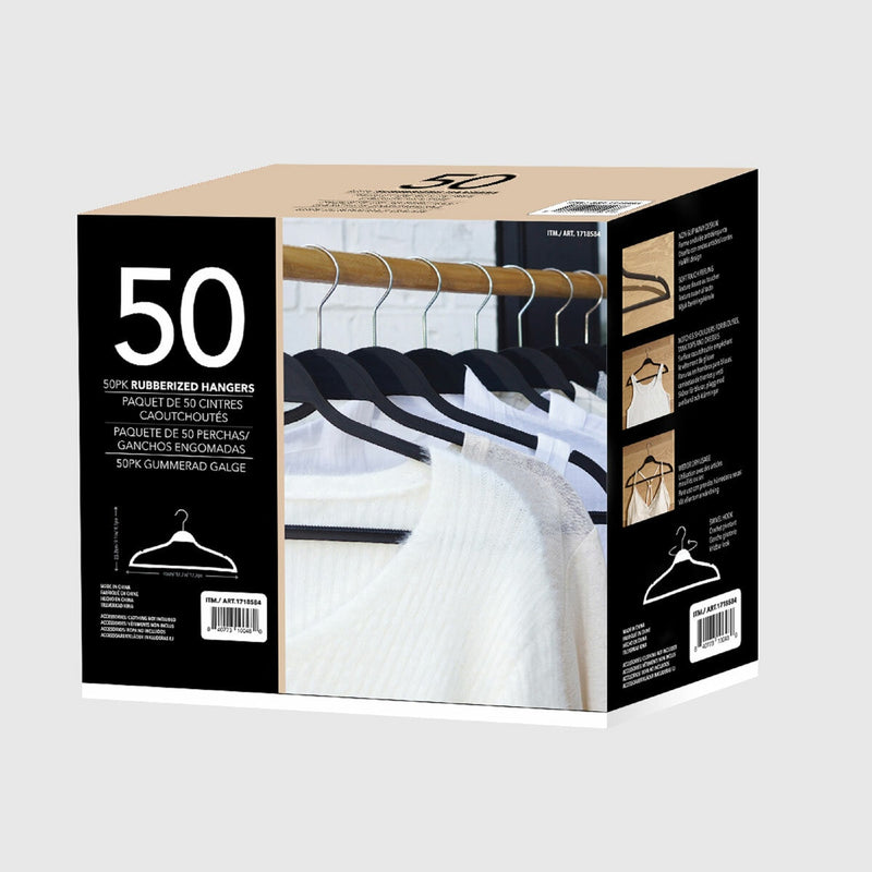 Standby non-slip rubberized hangers 50 pack, UK version