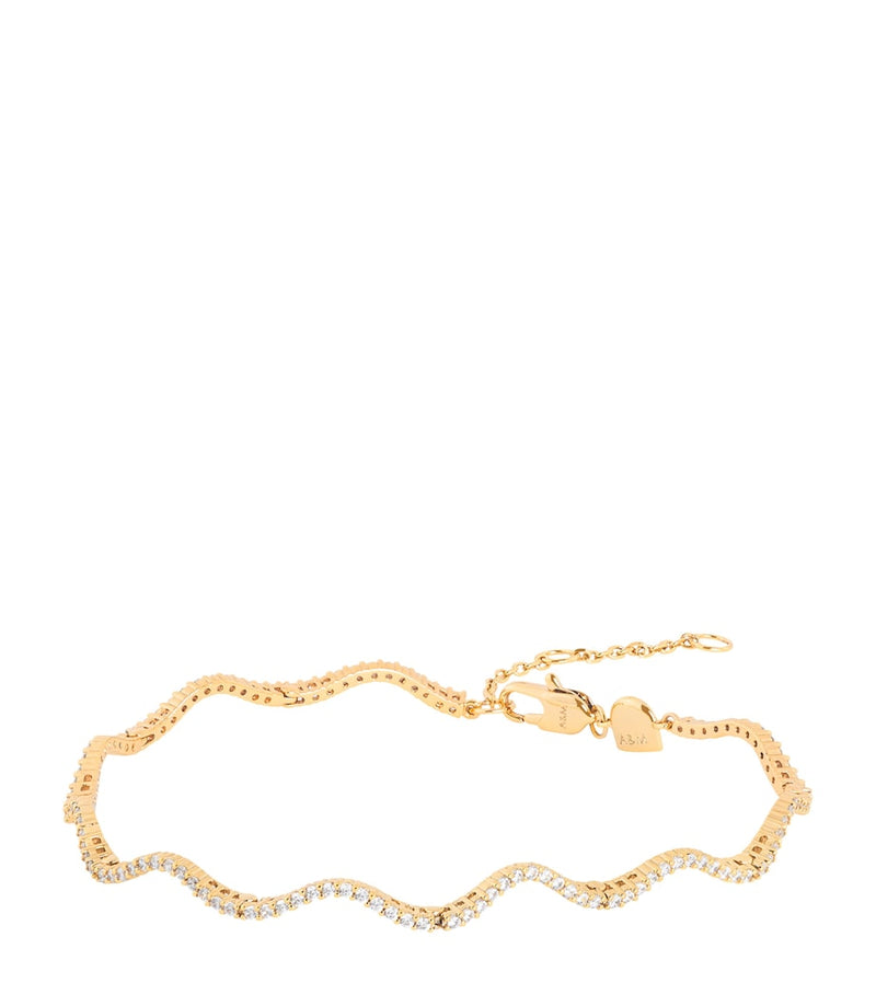 Astrid & Miyu gold-plated cubic zirconia tennis bracelet - British product
