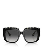 Dolce&Gabbana acetate square sunglasses with zebra tortoiseshell finish, imported from the UK