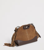 Maje Miss M suede-leather top-handle bag, UK version