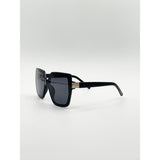 SVNX oversize cateye sunglasses with diamante detail in black, imported from the UK