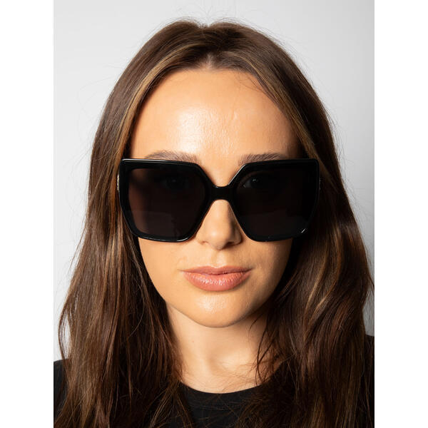 SVNX oversize cateye sunglasses with diamante detail in black, imported from the UK