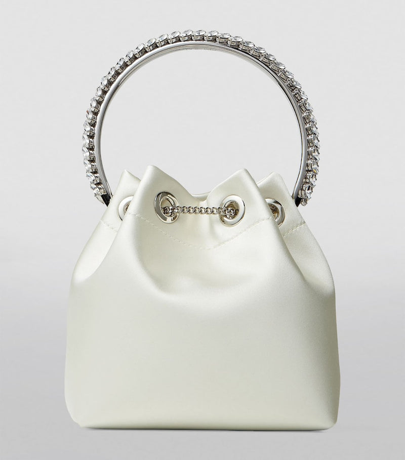 Jimmy Choo satin Bon Bon top-handle bag, imported from the UK