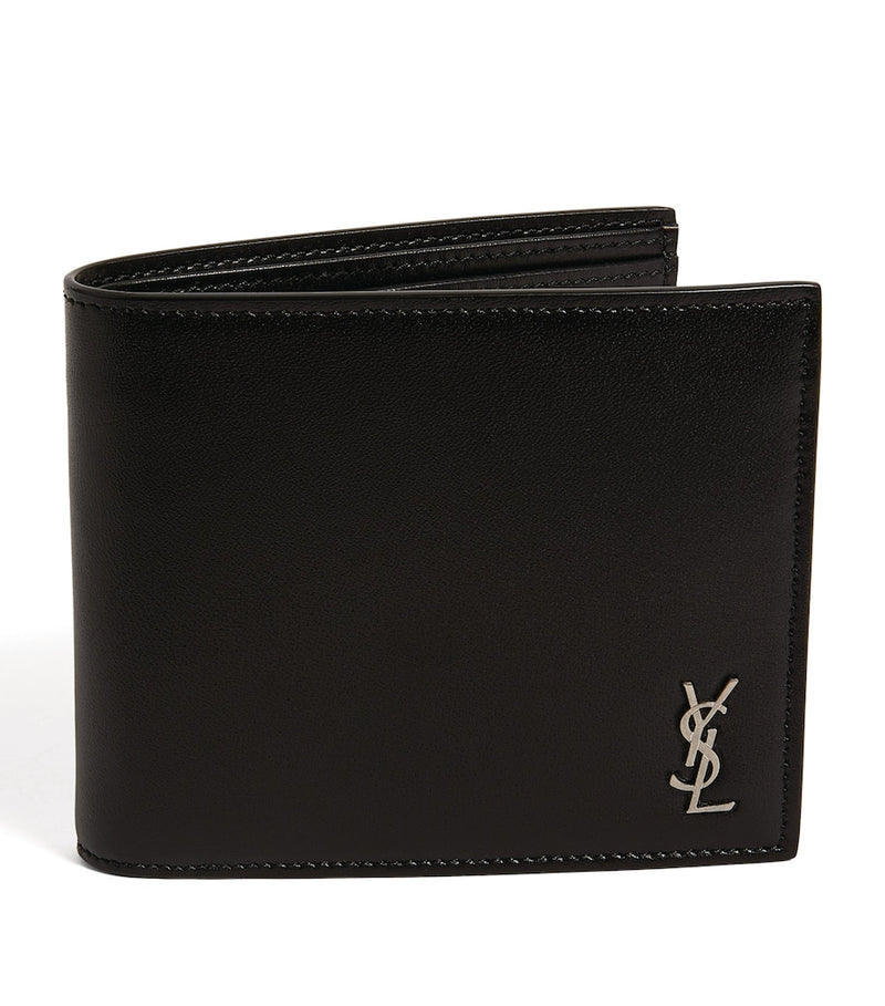 Saint Laurent leather bifold wallet with card slots and monogram - (British brand)